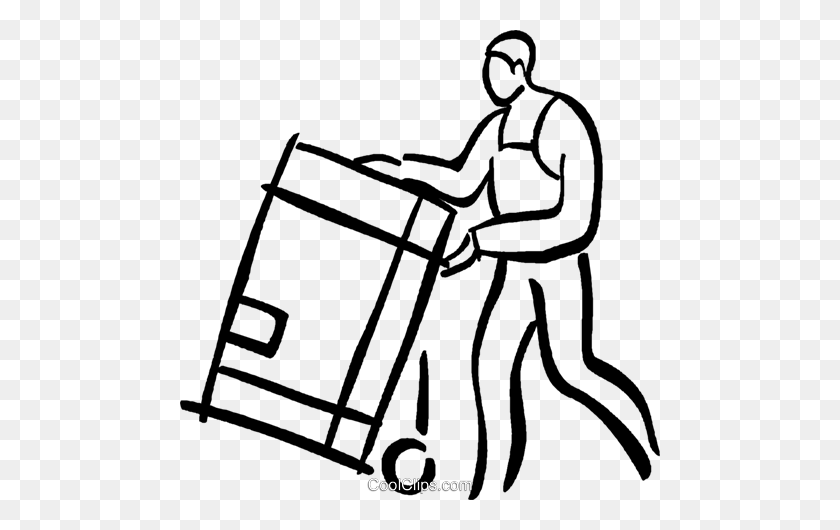 480x470 Man With A Shipping Crate Royalty Free Vector Clip Art - Free Shipping Clipart
