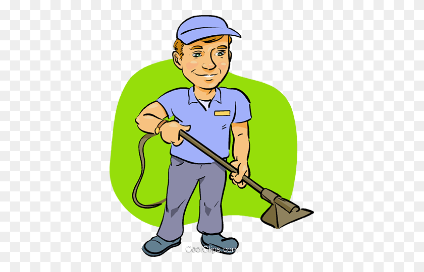 405x480 Man With A Vacuum Royalty Free Vector Clip Art Illustration - Metal Detector Clipart