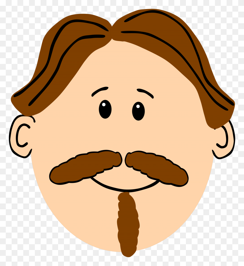 2145x2352 Man With Brown Hair Mustache And Goatee Icons Png - Goatee PNG