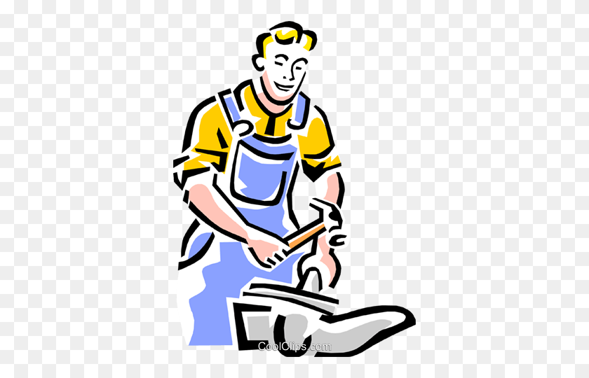 346x480 Man With Hammer Royalty Free Vector Clip Art Illustration - Man With Hammer Clipart