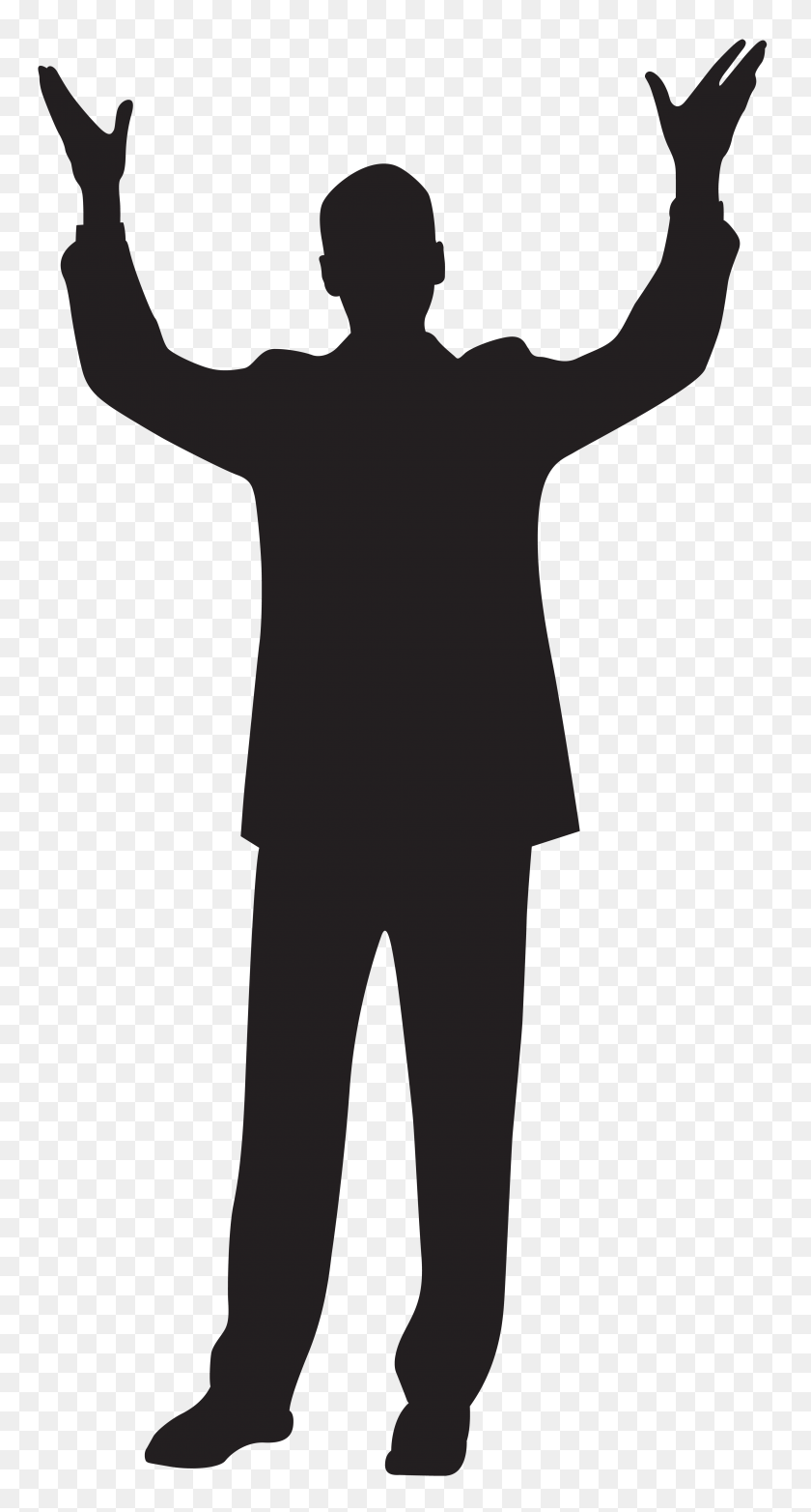 4147x8000 Man With Hands Up Silhouette Clip Art Gallery - Silhouette Man PNG