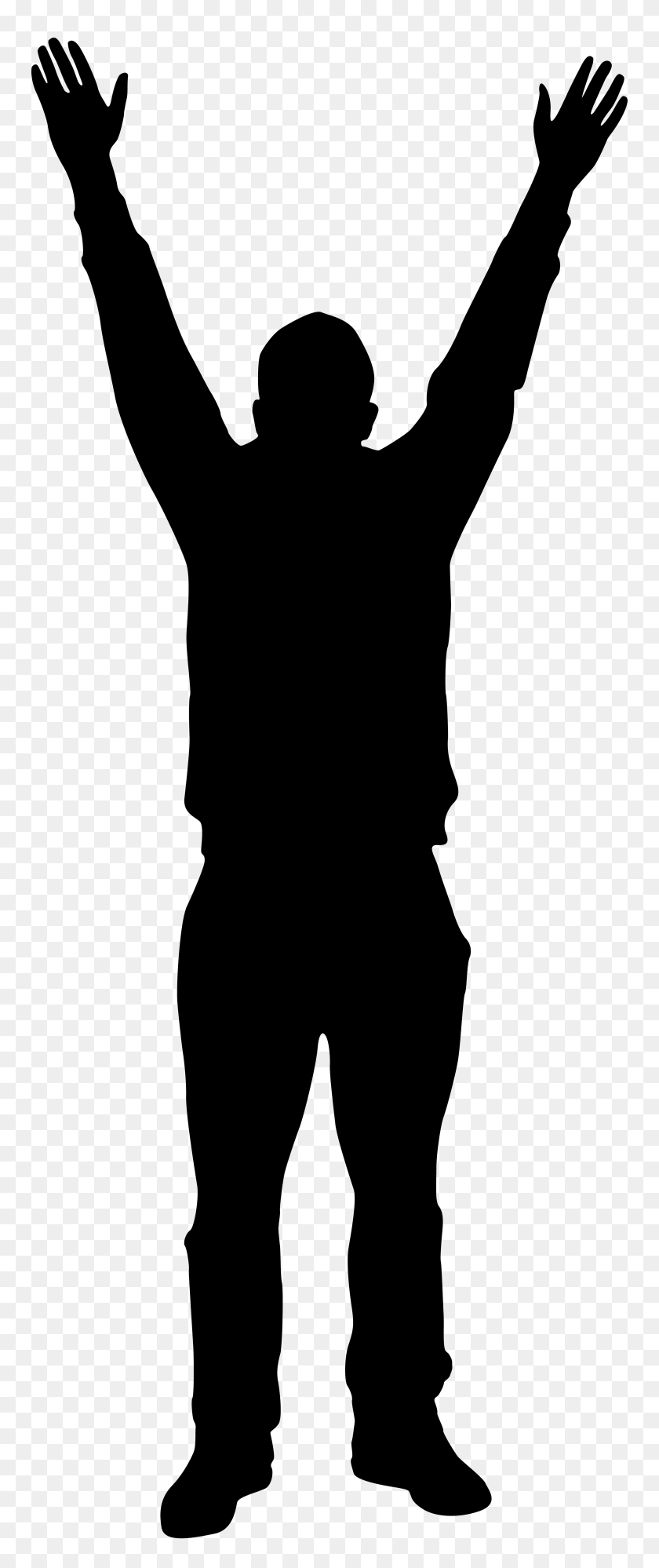 3219x8000 Man With Hands Up Silhouette Png Clip Art Gallery - Silhouette Man PNG