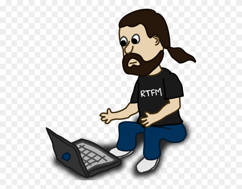 522x594 Man With Laptop Clip Art - Person On Computer Clipart