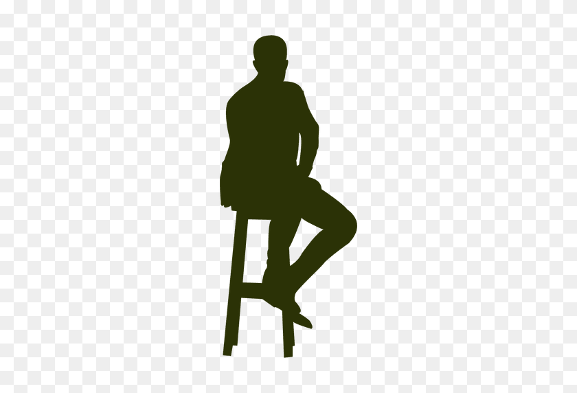 512x512 Man With Phone Sitting Silhouette - People Sitting Back PNG