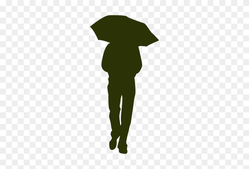512x512 Man With Umbrella Silhouette - Silhouette Man PNG