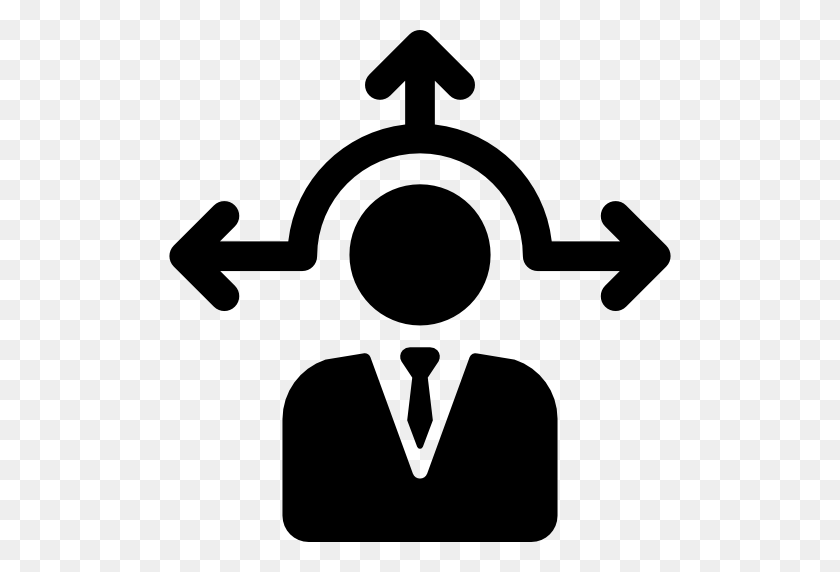 512x512 Manager, Decision Making, Arrows, Businessman, Stick Man, People Icon - Clipart Decision
