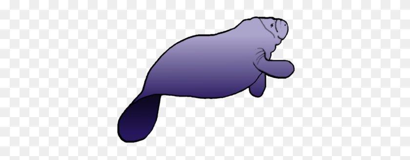 368x268 Manatee Clipart - Purple Fish Clipart