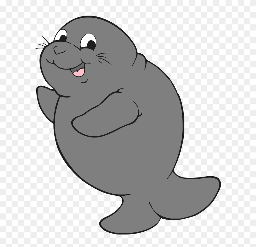 637x750 Manatee Clipart The Cliparts - Seal Clipart Black And White