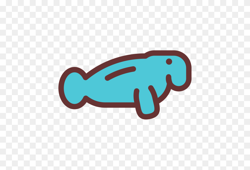 512x512 Manatee, Multicolor, Lovely Icon With Png And Vector Format - Manatee PNG