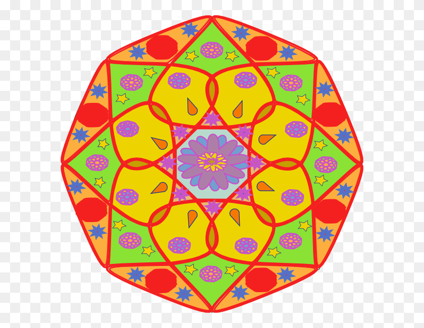 600x590 Mandala Clip Arts Download - Kaleidoscope Clipart