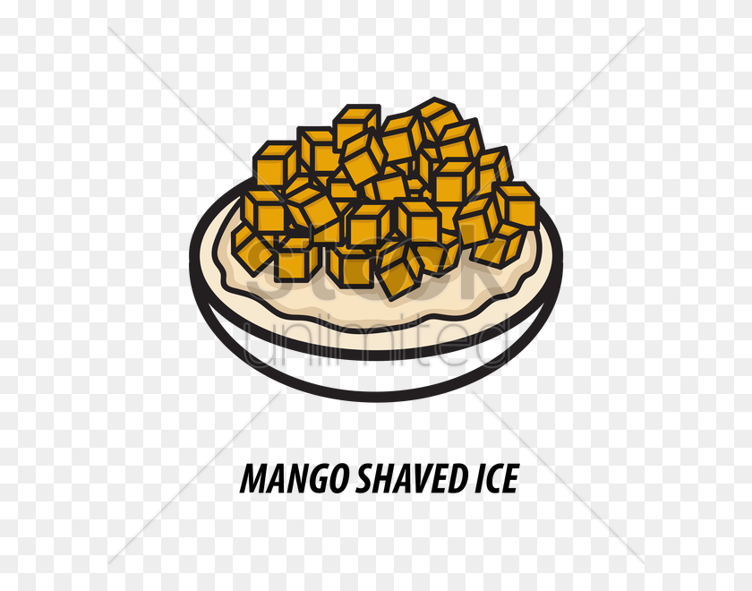 600x600 Mango Shaved Ice Vector Image - Shaved Ice Clipart