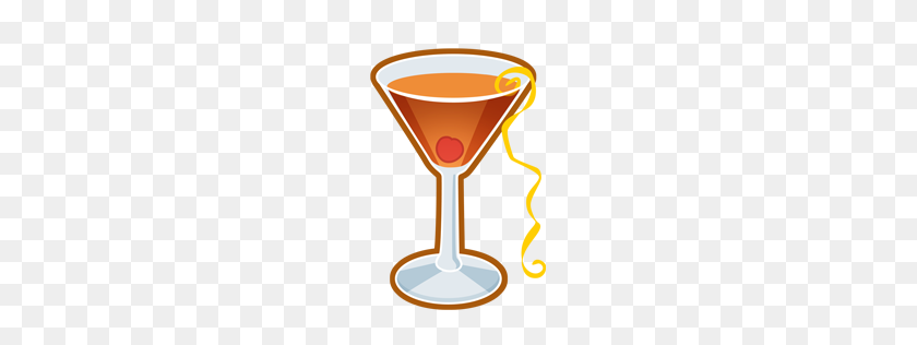 256x256 Manhattan Perfect Icon - Old Fashioned Cocktail Clipart