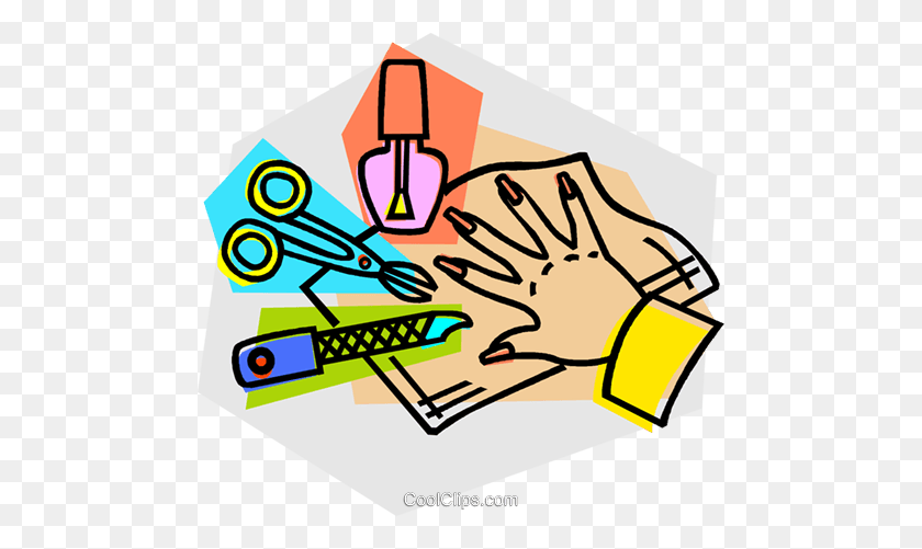 480x441 Manicure Supplies Royalty Free Vector Clip Art Illustration - Supplies Clipart