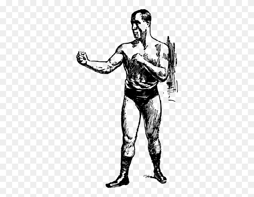 336x590 Manly Man Clip Art - Muscles Clipart Black And White