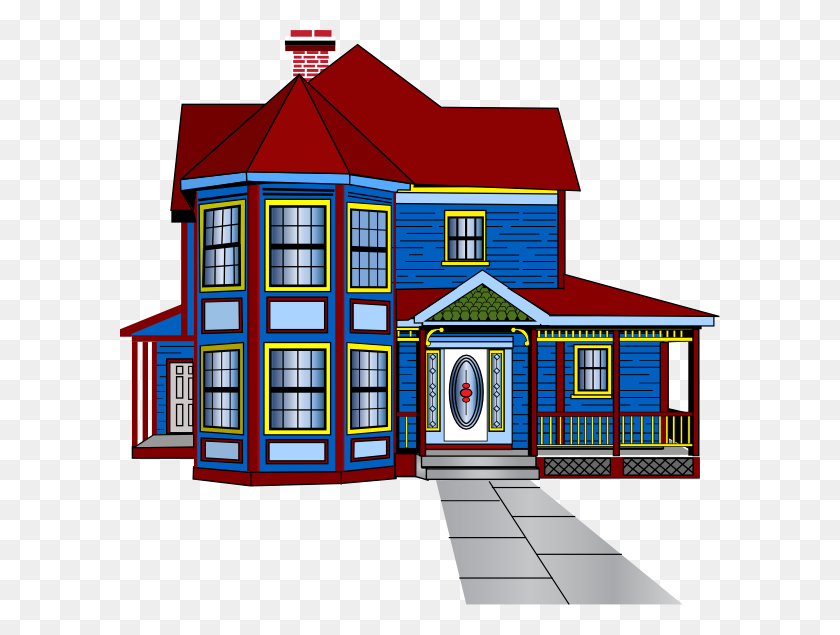 600x575 Mansion Clipart Small House - Clapboard Clipart