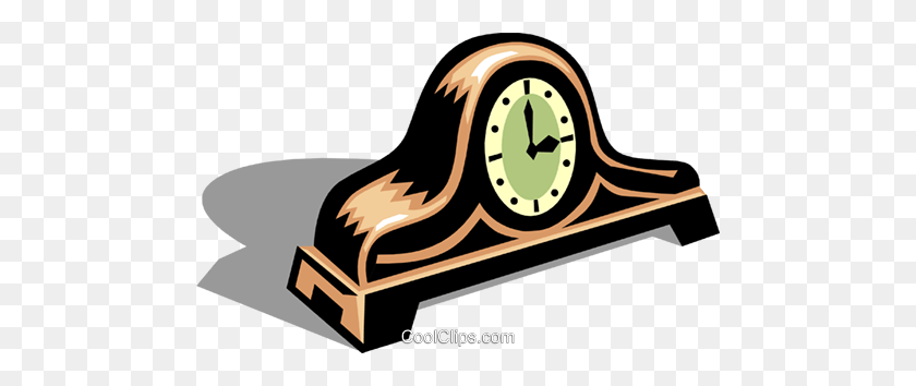480x294 Mantle Clock Royalty Free Vector Clip Art Illustration - Clock Vector PNG