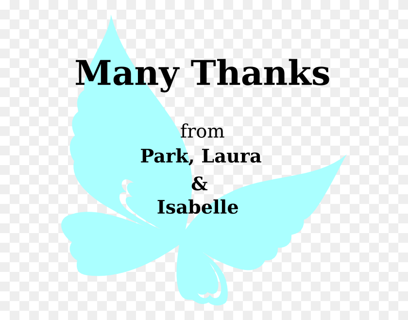 588x599 Many Thanks Butterfly Clip Arts Download - Thanks Clipart