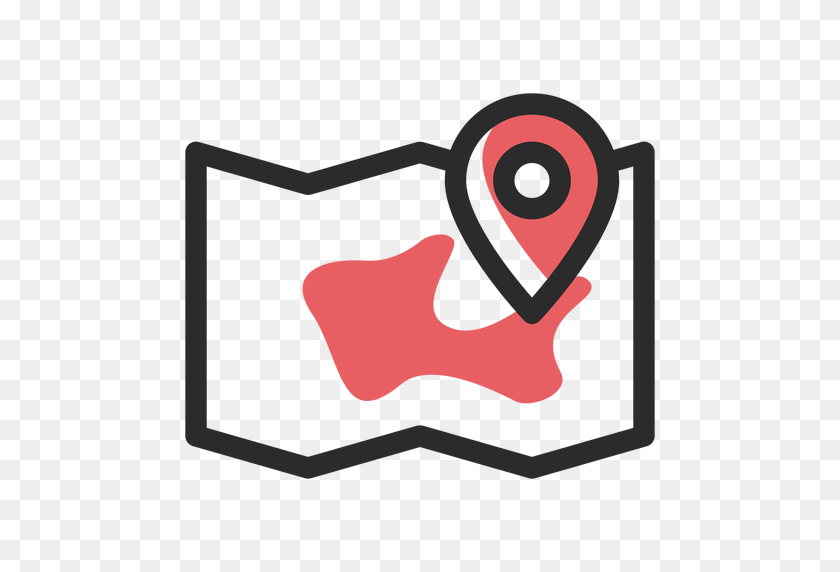 512x512 Map Location Colored Stroke Icon - Location Symbol PNG