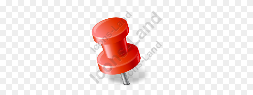 256x256 Map Marker Push Pin Left Red Icon, Pngico Icons - Push Pin PNG