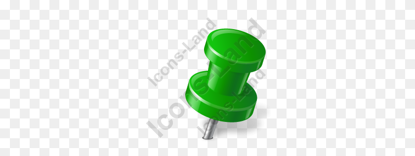 256x256 Map Marker Push Pin Right Green Icon, Pngico Icons - Push Pin PNG