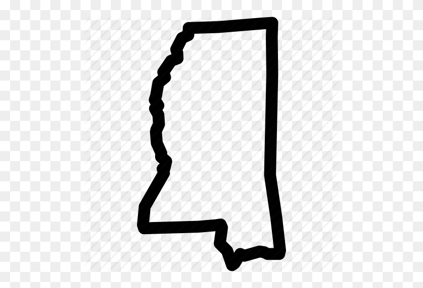 512x512 Mapa, Mississippi, Mississippi Map, Mississippi State Icon - Mississippi State Logo Png