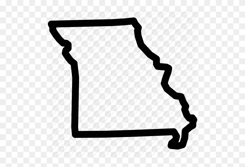 512x512 Карта, Штат Миссури, Карта Штата Миссури, Значок Штата Миссури - Контурный Клипарт Штата Миссури