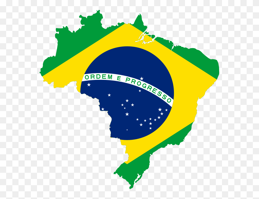 585x585 Mapa De Brasil Con Bandera - Bandera China Png