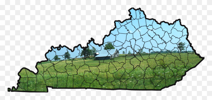 800x345 Map Of Kentucky With Farm Background - Sky Background PNG