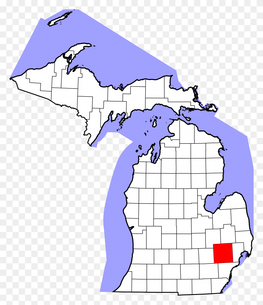 4096x4796 Mapa De Michigan Destacando El Condado De Oakland - Imágenes Prediseñadas Del Estado De Michigan