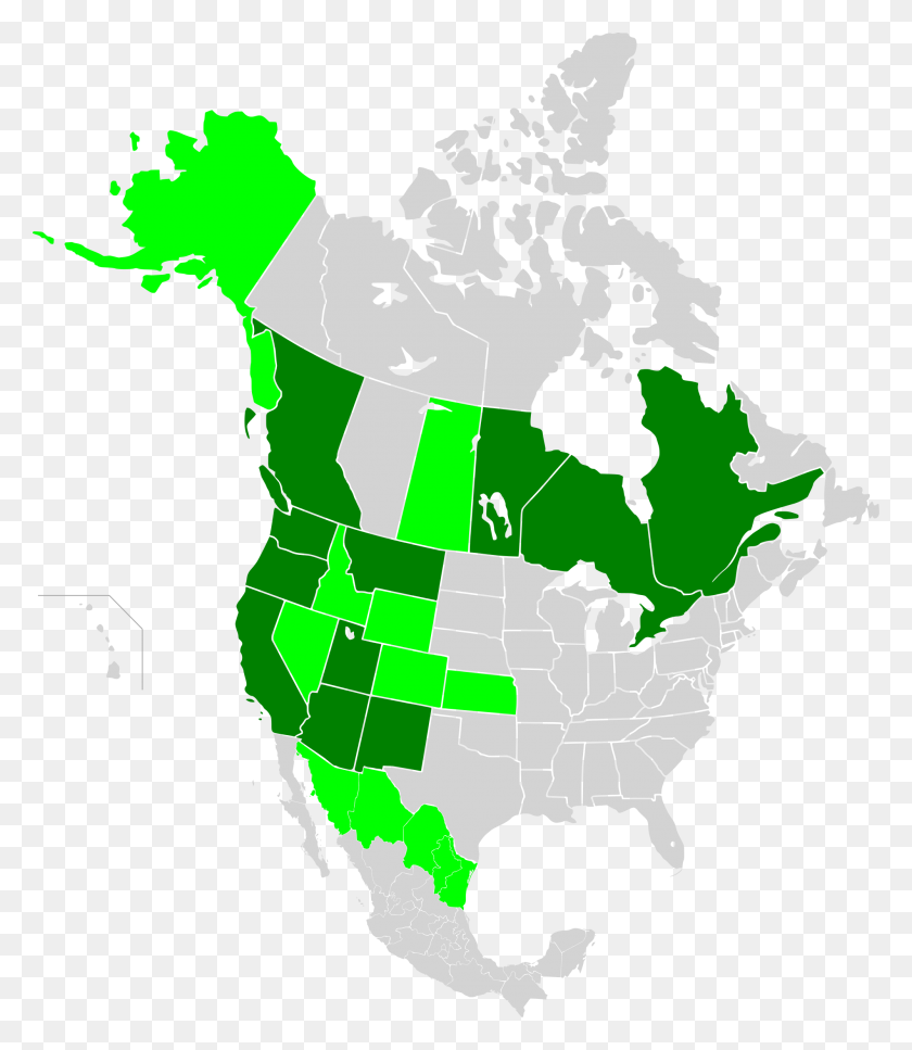 2000x2327 Mapa De América Del Norte, Miembros De Wrcai - América Del Norte Png