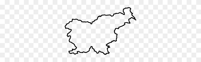 300x199 Map Of Slovenia - Island Clipart Black And White