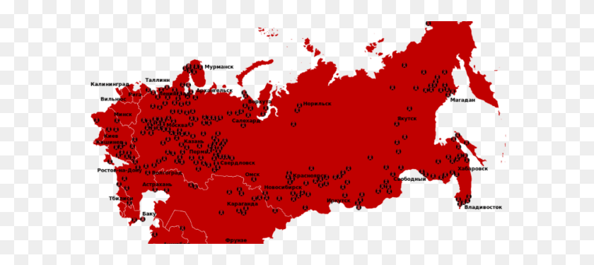 600x315 Mapa Del Archipiélago Del Gulag Soviético Mapas Brillantes - Estrella Soviética Png
