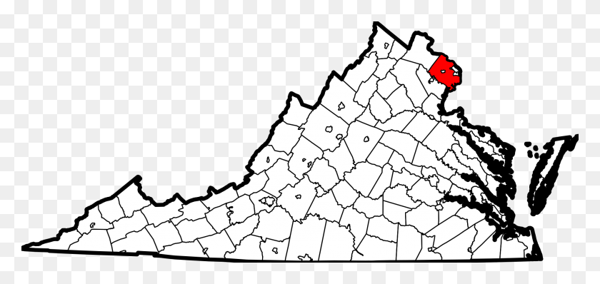 2000x867 Mapa De Virginia Destacando El Condado De Fairfax - Virginia Png
