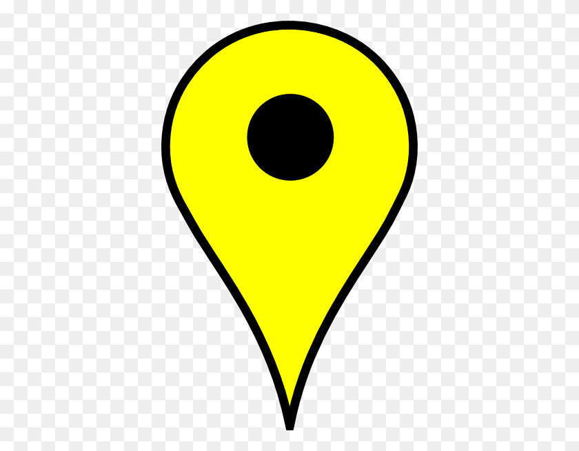 372x594 Map Pin Yellow Clip Art - Pin Clipart