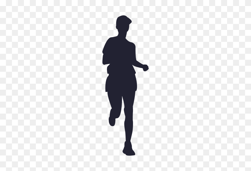 512x512 Marathon Running Female Silhouette - Lady Silhouette PNG