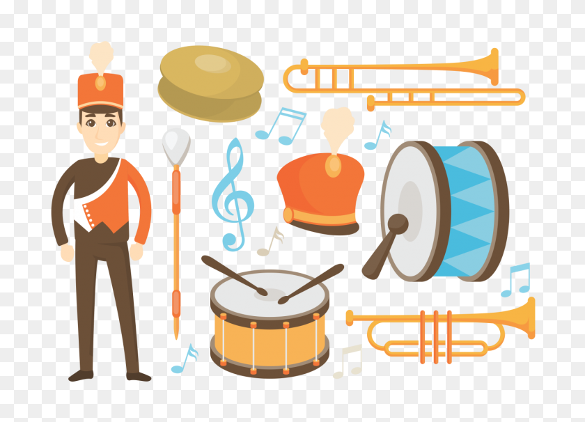 1400x980 Marching Band Icons Vector - Marching Band Clipart