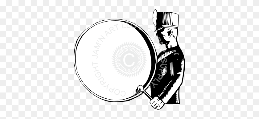 361x326 Marching Bass Drum Clip Art - Snare Drum Clipart