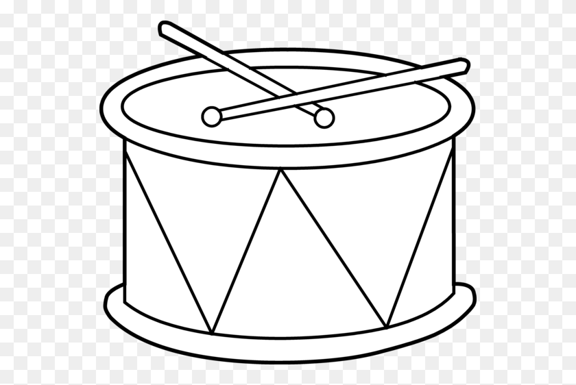 550x502 Marching Drum Coloring Page - Mitten Clipart Black And White