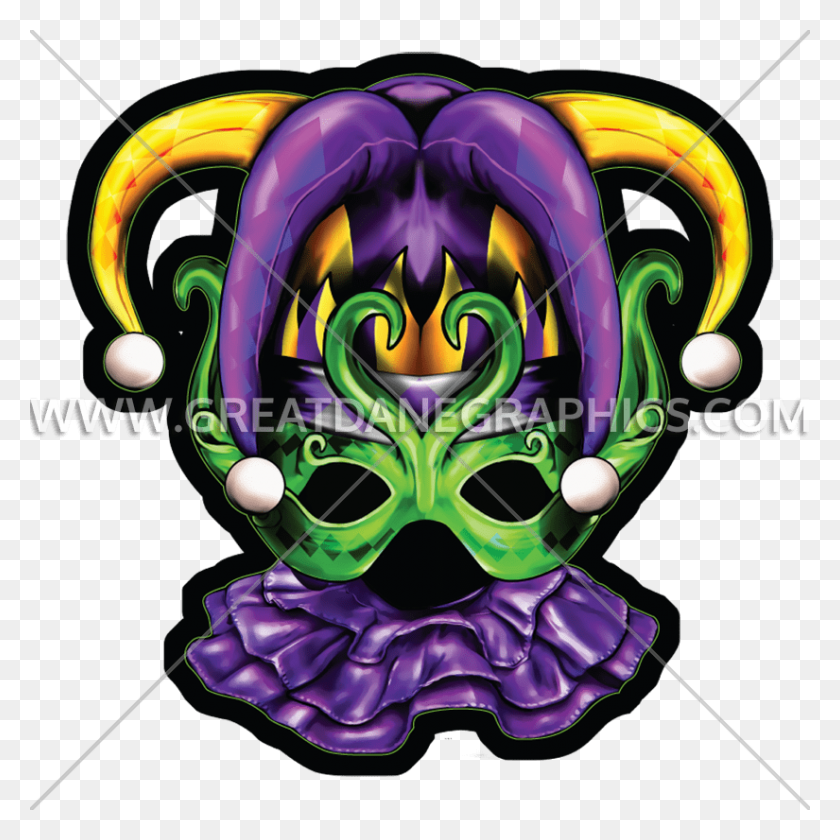 825x825 Mardi Gras Jester Mask Production Ready Artwork For T Shirt Printing - Masquerade Mask Clipart Free