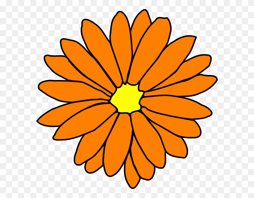 600x596 Marigold Clipart Orange Flower - Day Of The Dead Flowers Clipart
