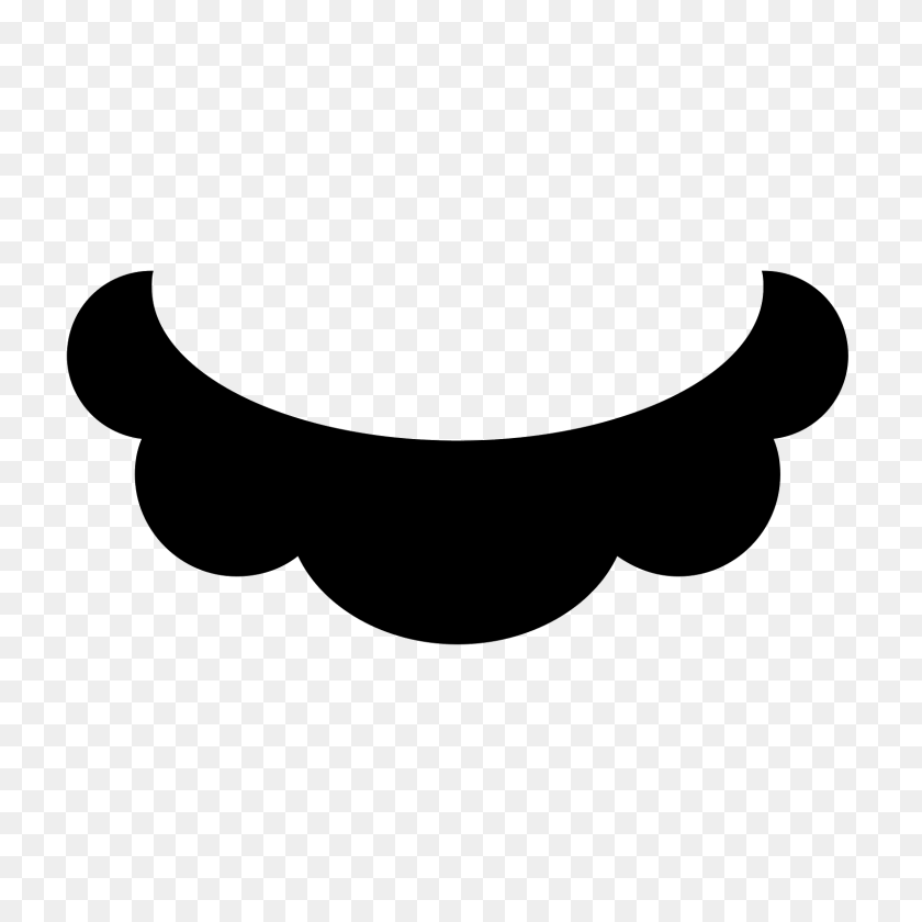 1600x1600 Mario Mustache Filled Icon - Mustache Clipart PNG