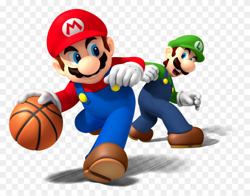 1200x926 Mario Playing Png Image - Basketball PNG Transparent