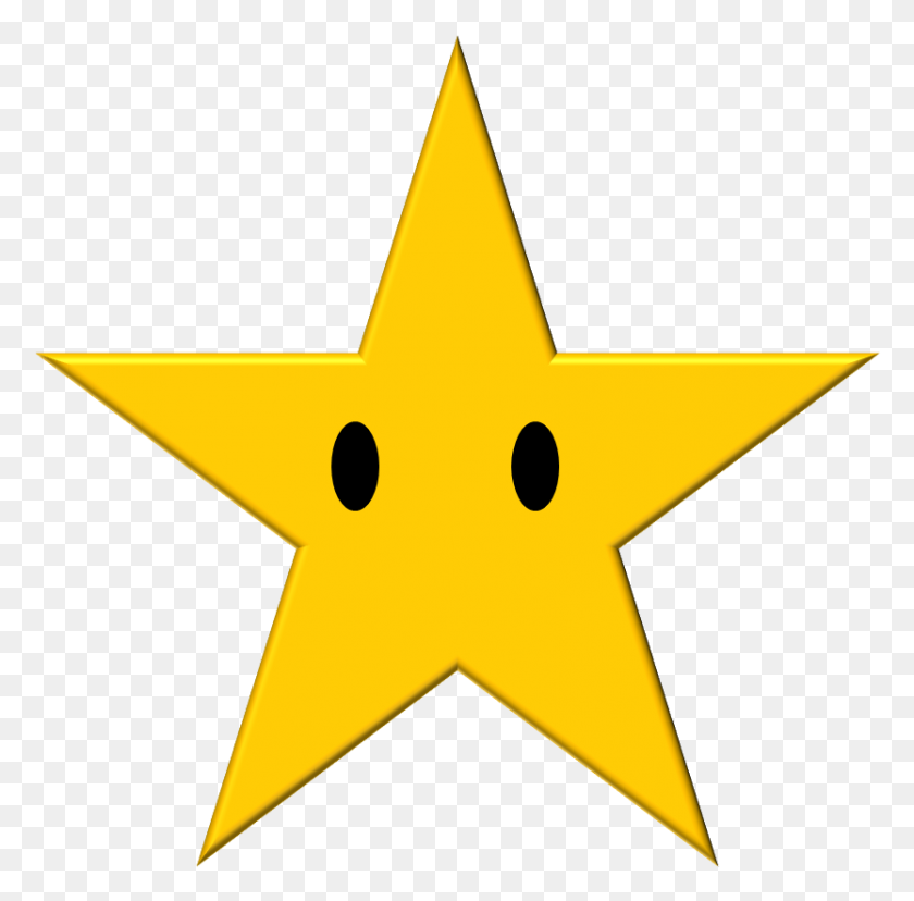 833x821 Марио Звезда - Желтая Звезда Png