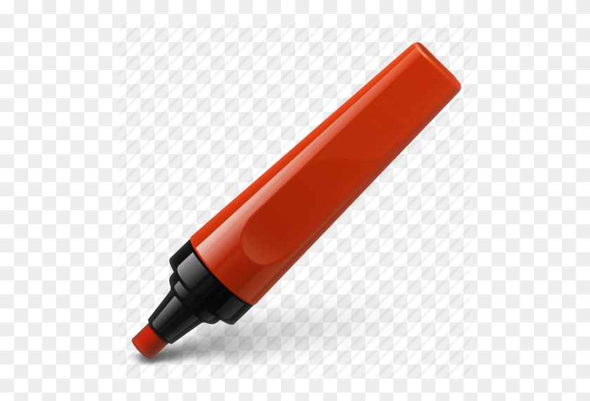 512x512 Mark, Marker, Pen, Pencil, Red, Select, Write Icon - Red Pen PNG