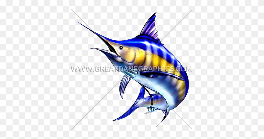 385x385 Obra De Arte Lista Para La Producción De Marlin Jump Para La Impresión De Camisetas - Imágenes Prediseñadas De Blue Marlin
