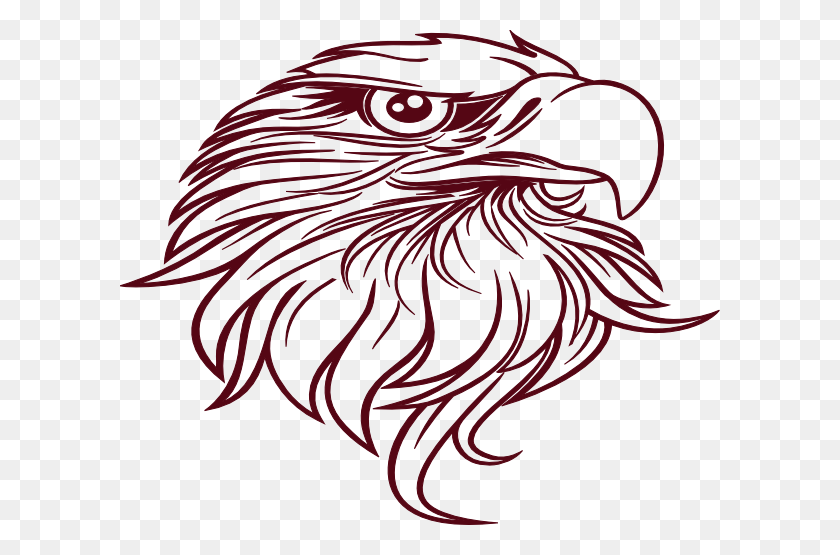 600x495 Maroon Eagle Clip Art - Bald Eagle Clipart Black And White