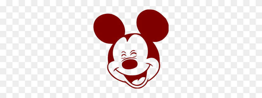 256x256 Maroon Mickey Mouse Icon - Mickey Mouse Face PNG