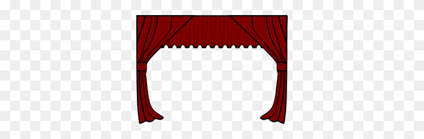 300x216 Maroon Theater Curtain Clip Art - Treatment Clipart