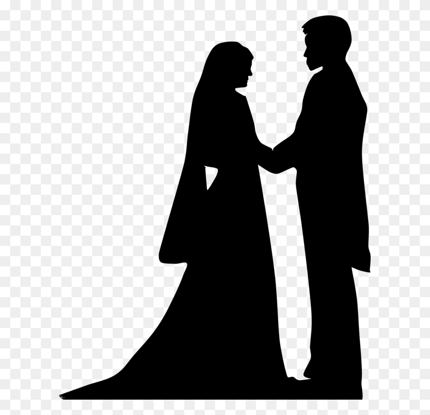 609x750 Брак Силуэт Рисунок Свадьба Жениха - Свадебная Фата Клипарт