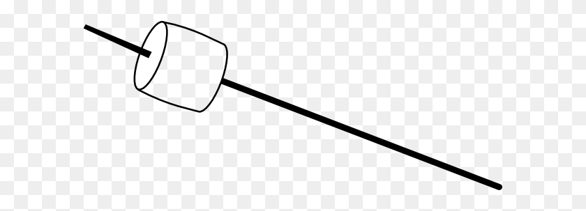 600x243 Marshmallow On A Stick Clipart - Marshmallow Clipart Blanco Y Negro